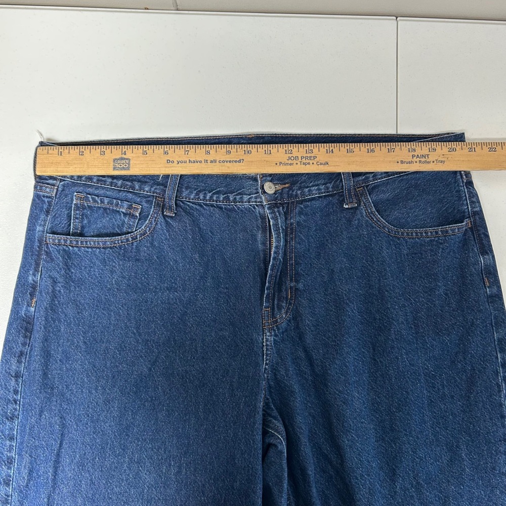 Old Navy Wow Baggy Wide Leg Jeans Women 18 Dark Wash Mid Rise Denim - Picture 8 of 13